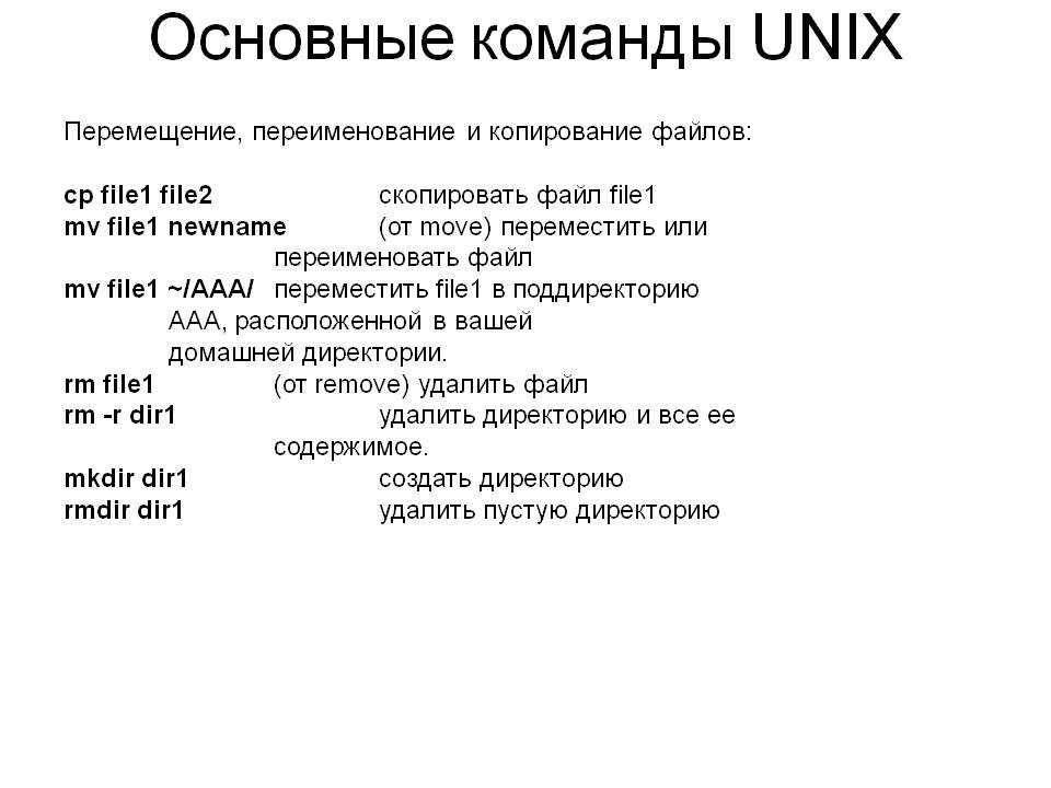 Основные команды для терминала linux