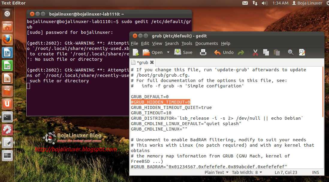 Как редактировать текстовые файлы графически в linux с помощью gedit