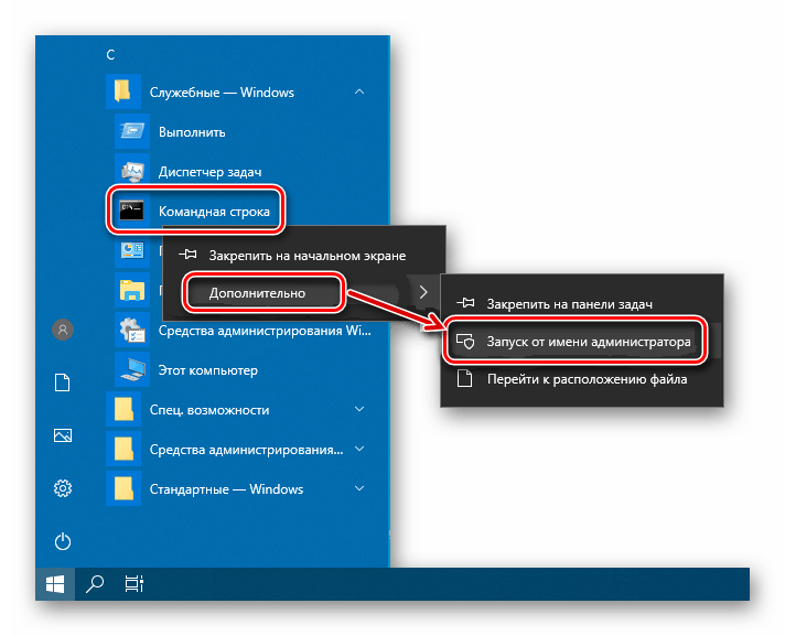 Как запустить командную строку от имени администратора в windows 10