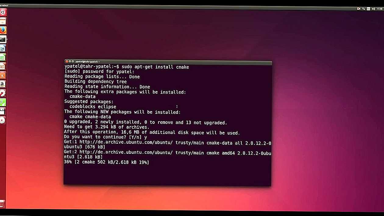 Установка cmake в ubuntu