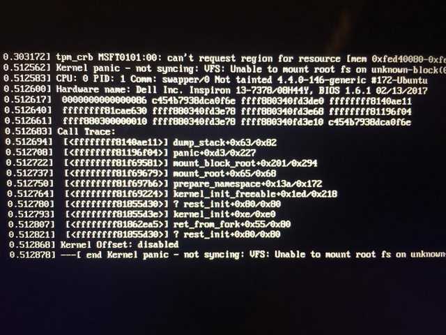 Kernel panic not syncing: vfs: unable to mount root fs
