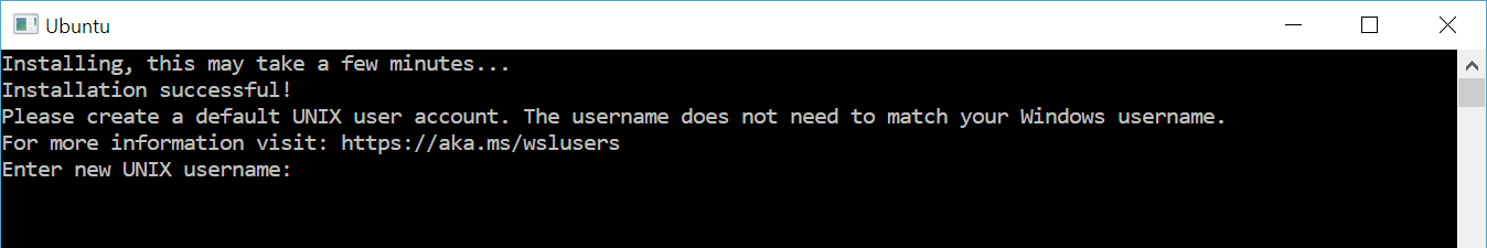 Unexpected wsl error