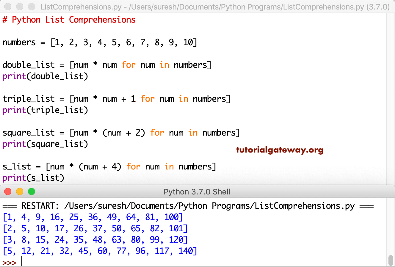 Для этого вы можете использовать отрицательные целые числа с оператором нарезки Вот пример использования интерпретатора Python
