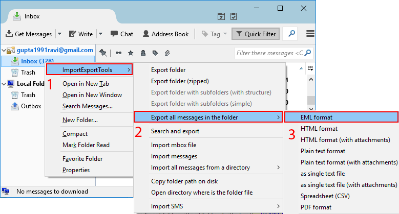 Outlook мастера импорта в eml конвертер?