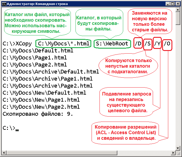 Windows - команда xcopy в osx - question-it.com