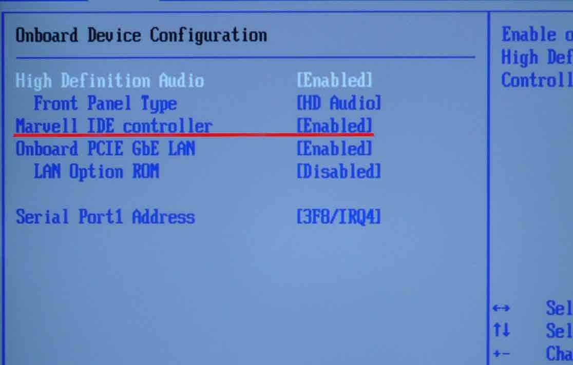 Sata configuration, onboard ide operate mode, ata/ide configuration