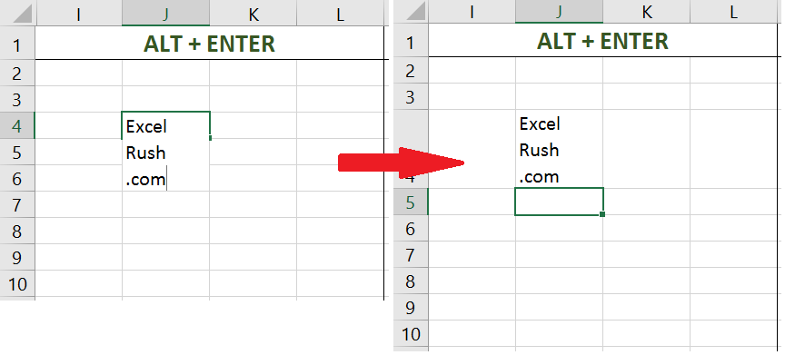 excel replace alt enter with space between