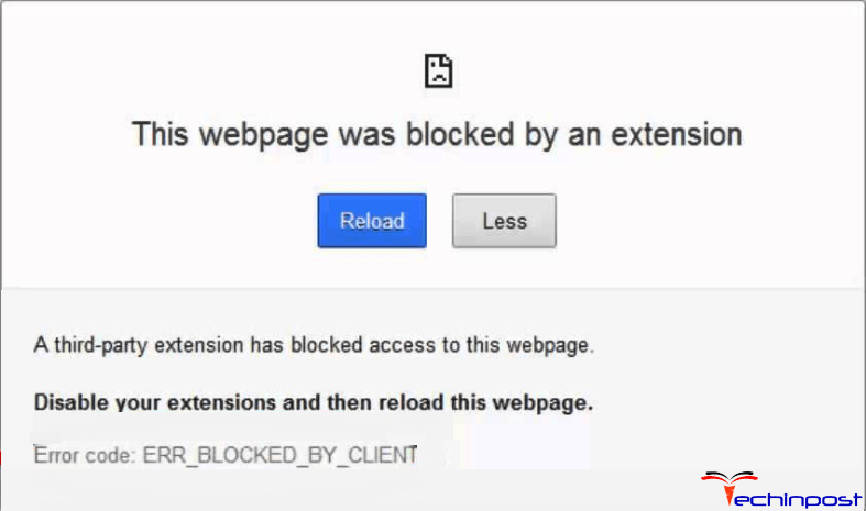 Err_blocked_by_client - ошибка в chrome или яндекс браузере