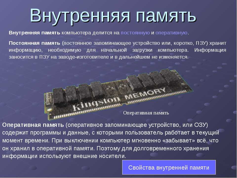 Компьютерная память информацию. Внутренняя память ПК.внешняя память ПК.. Постоянная память Оперативная память внешняя память. Внешняя память процессор устройство внутренняя память. Внутренняя память компьютера ОЗУ.