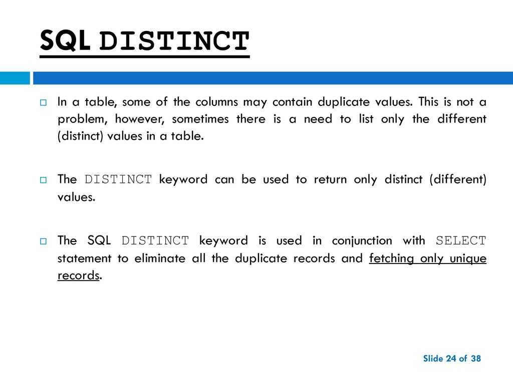 Sql server select distinct