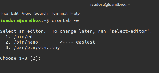 Настройка простой задачи cron на linux